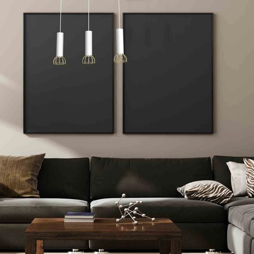 Lampa wisząca, potrójna, biała DANTE White/Gold 3x mini GU10