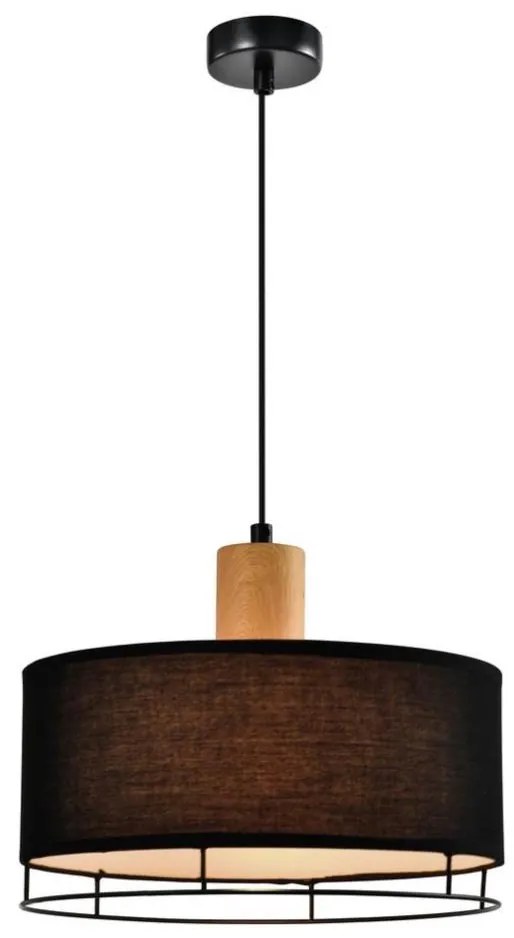 Lampa wisząca na przewodzie ARDI 1xE27/40W/230V czarna/brązowa