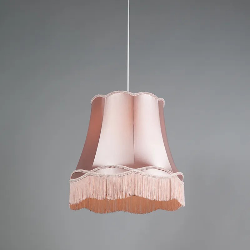Zestaw 4 lamp wiszących w stylu Retro różowych 45 cm - Granny Retro Oswietlenie wewnetrzne