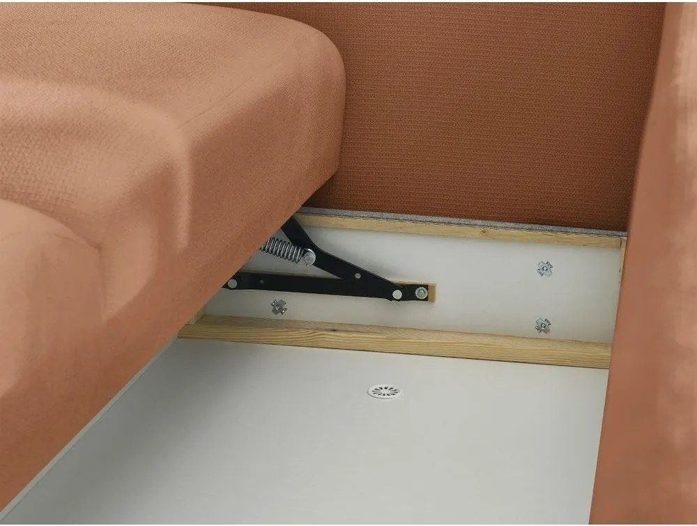 Pomarańczowa rozkładana/ze schowkiem sofa 265 cm Ezechiel – Bobochic Paris