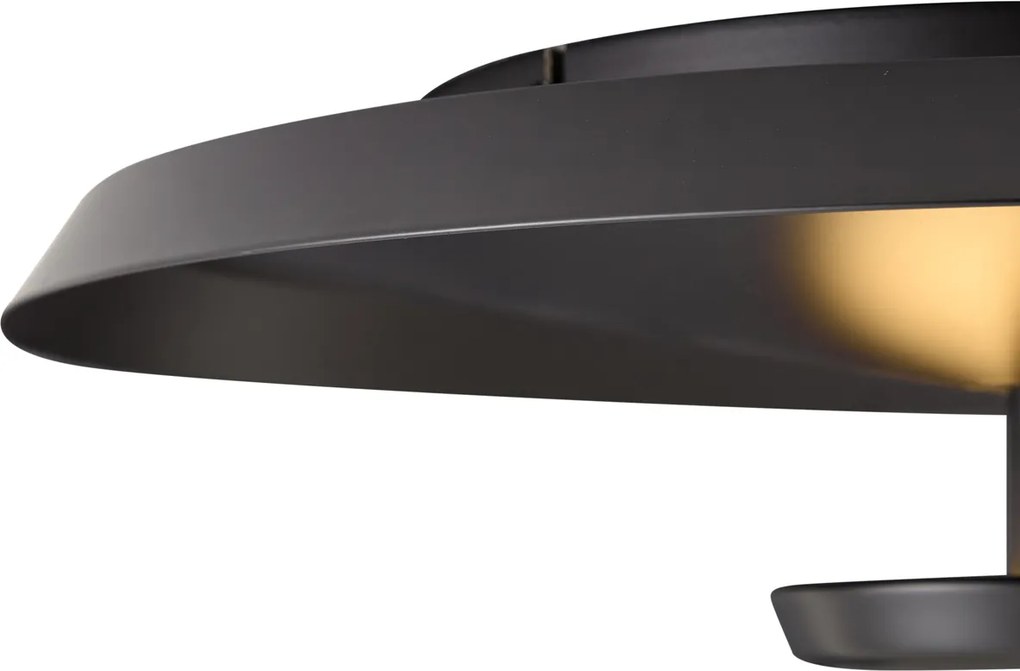 Nowoczesna lampa sufitowa matowa czarna z LED z 3-stopniową regulacją ściemniania - Sombra