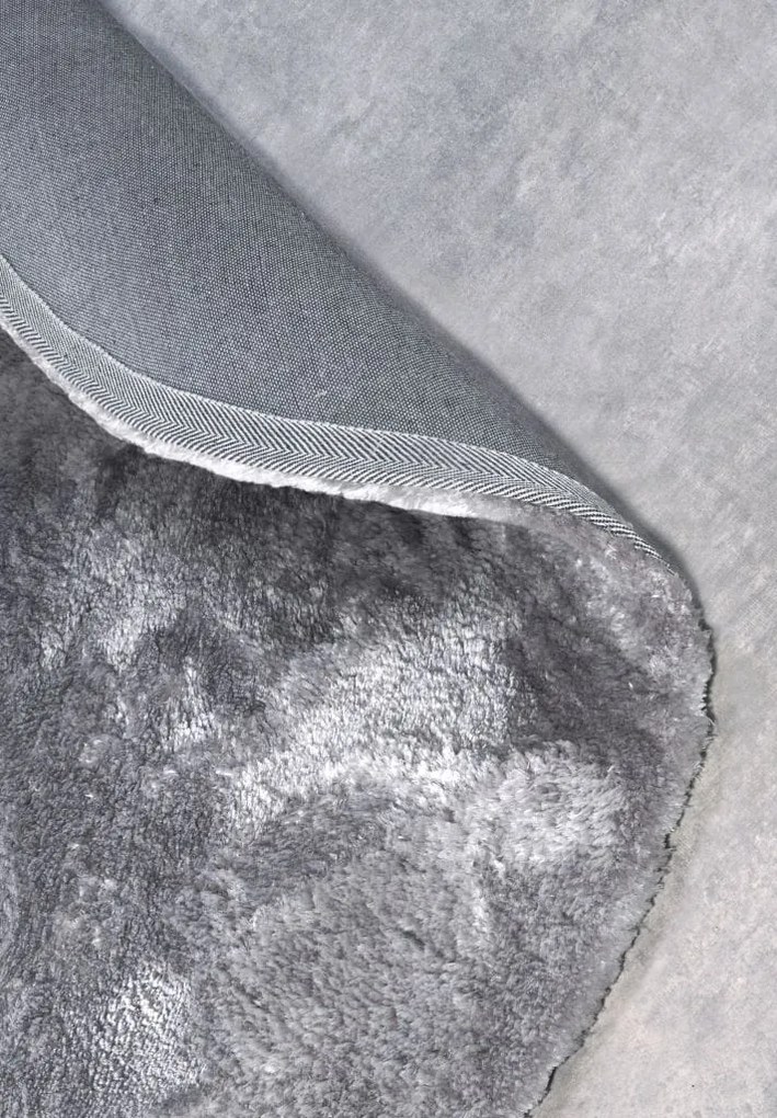 Dywan Cosy Shaggy Szary Elle Decoration Koło – miękki, wysoki włos 200 cm x 200 cm Certyfikat Oeko-Tex