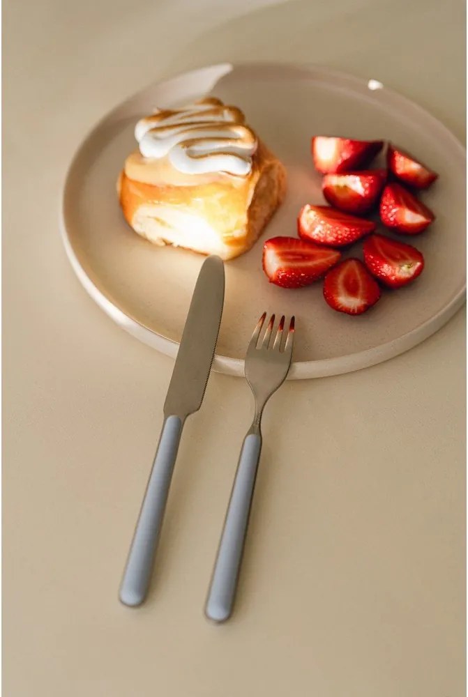 Jasnoniebieskie/w kolorze srebra sztućce 4 szt. ze stali nierdzewnej dla 1 osoby Noli – noo.ma