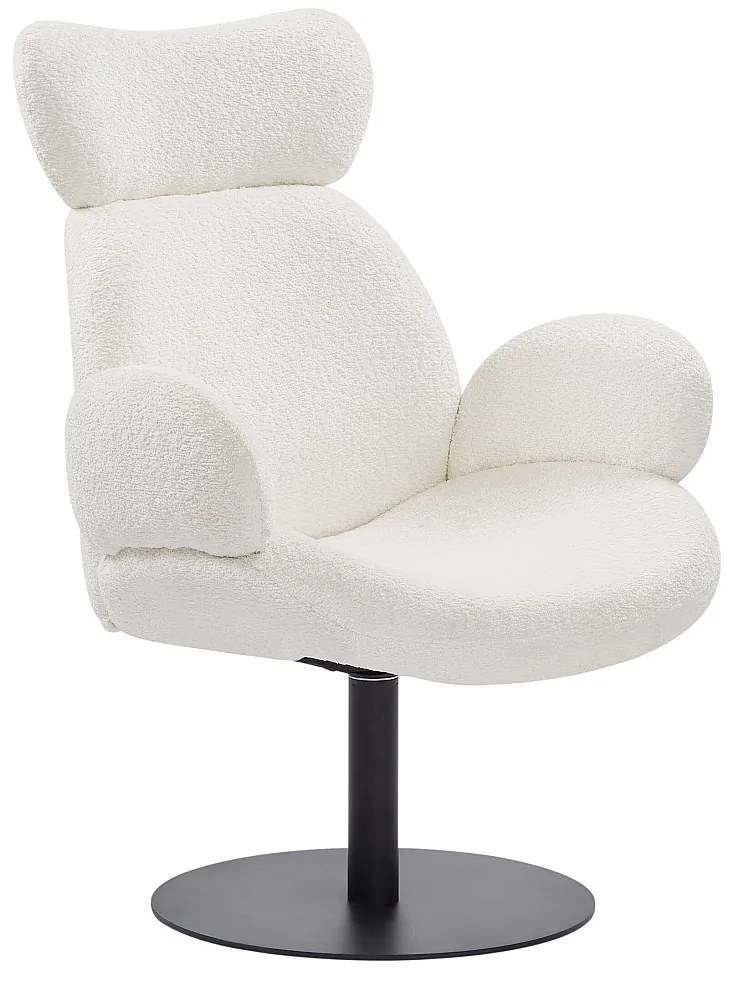 Fotel obrotowy z białej bukli - ATORCO