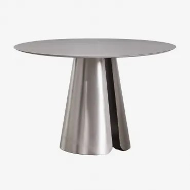 Okrągły Stół Jadalniany Ø120 Cm Ze Stali Nierdzewnej Baelor Stal Nierdzewna Szczotkowana - Sklum