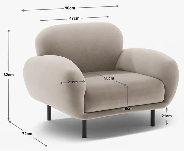 Zielony fotel z materiału bouclé Poppy – Micadoni