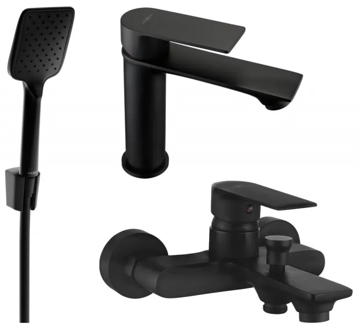 Mexen Royo R62 zestaw wannowy, czarny - 72203R62-70