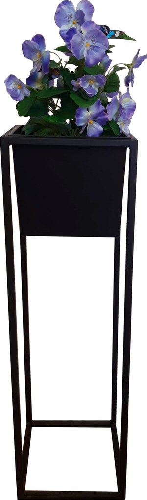 Kwietnik stojący metal LOFT stojak na kwiaty : Kolor Stelaża - Czarny , Rozmiar - 25x25 cm, Wysokość - 70 cm