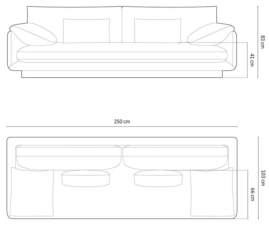 Beżowa sofa 250 cm Torino – Micadoni Home