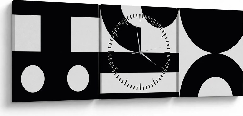 Obraz - Abstrakcja geometryczna N⁰3 (z zegarem) (90x30 cm)