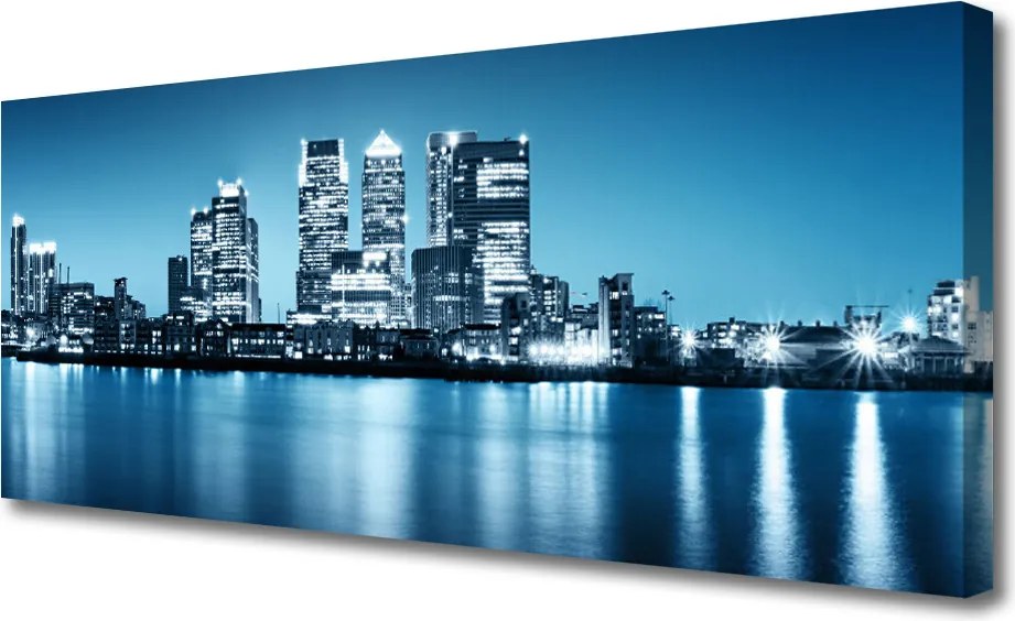 Duży obraz na płótnie Sylwetka Miejskich Wieżowców