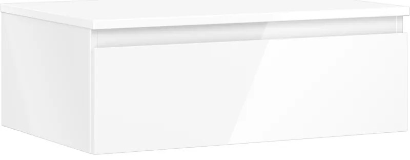 Mexen Orio szafka łazienkowa podumywalkowa 70 cm z blatem, 1 szuflada, biała połysk - 91A10-07023-1-BFC00