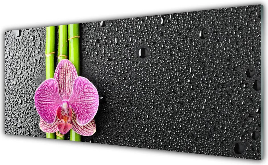 Panel Szklany Orientalny Bambus i Kwiaty