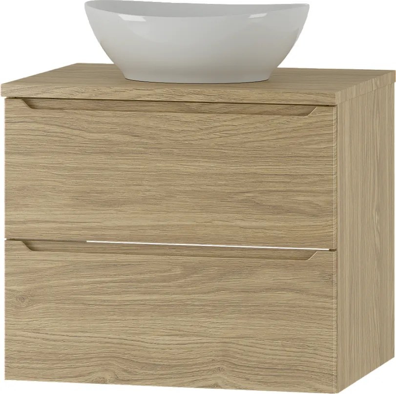 Zestaw do Łazienki 60cm Szafka z Blatem Umywalka Dąb Olejowany Etna