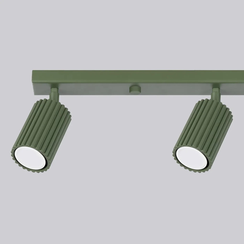 Listwa oświetleniowa 4-punktowa KARBON 4L zielona oliwkowa ryflowana SOLLUX  LIGHTING