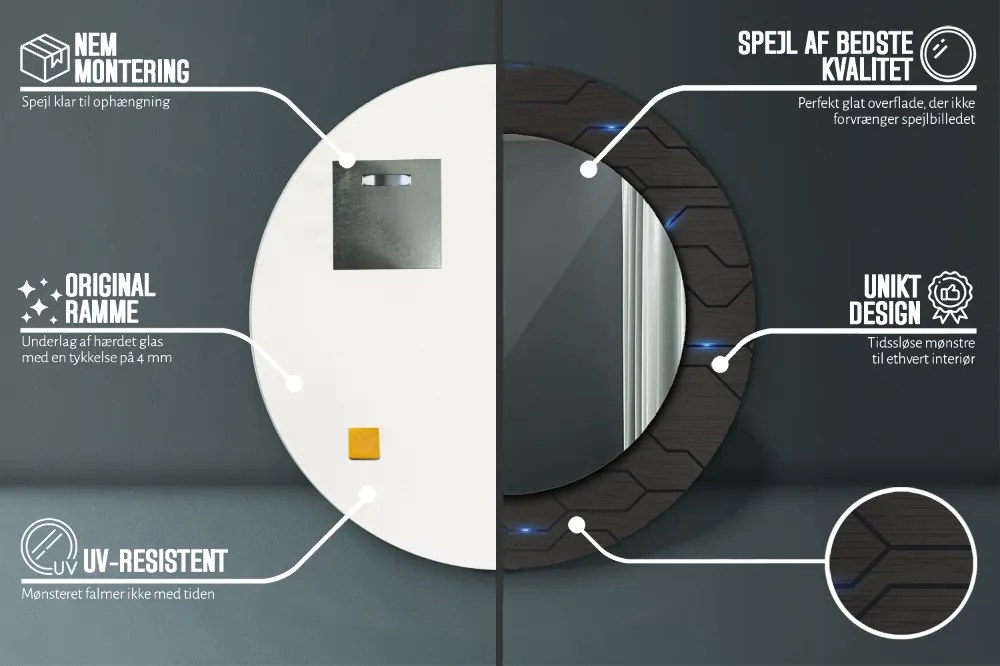 Futurystyczny abstrakcyjny Lustro dekoracyjne okrągłe
