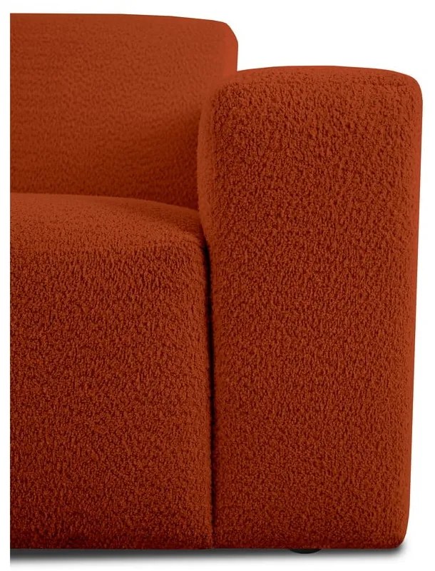 Ceglasty moduł sofy z materiału bouclé (prawostronny) Roxy – Scandic