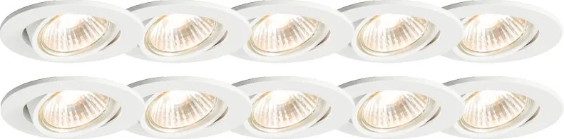 Zestaw 10 inteligentnych podtynkowych reflektorów białych, pochylnych, w tym Wi-Fi GU10 - Cisco