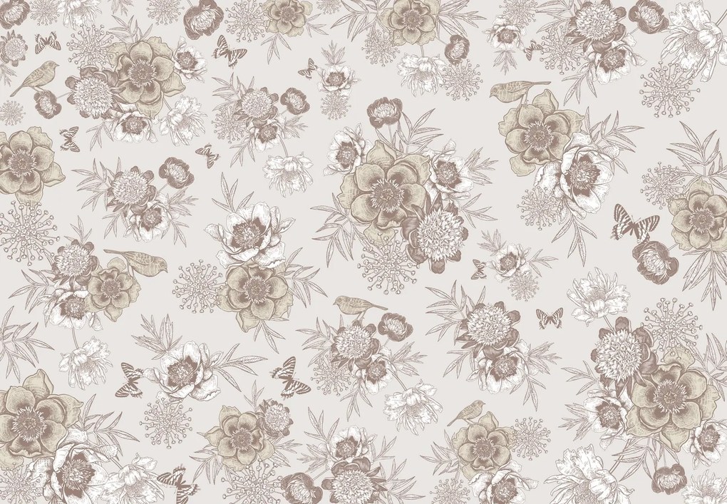 Fototapeta - Vintage Flowers (196x136 cm)