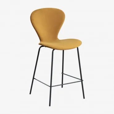 Zestaw 2 Wysokich Stołków Uit ↑65 Cm & Czarny & Aksamitny Mostaza & Aksamitny - Sklum