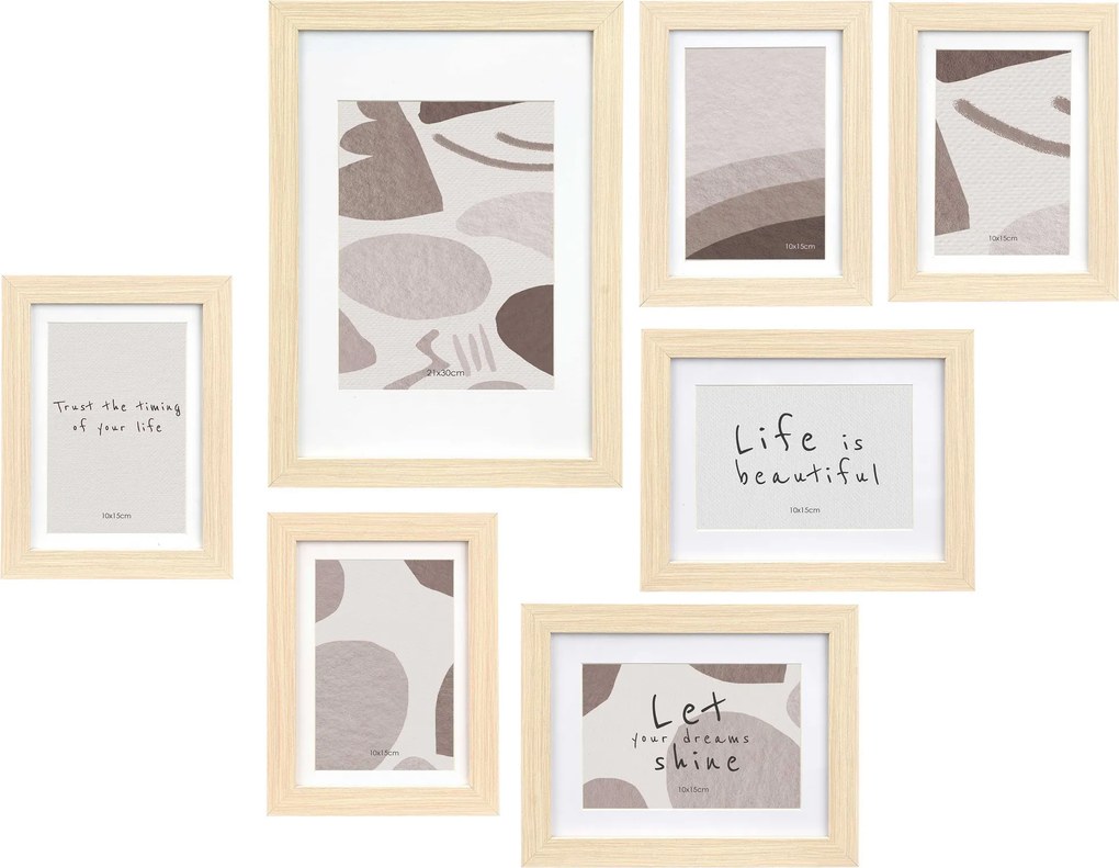 Ramki na zdjęcia na ścianę MURAL, 7 ramek różnej wielkości