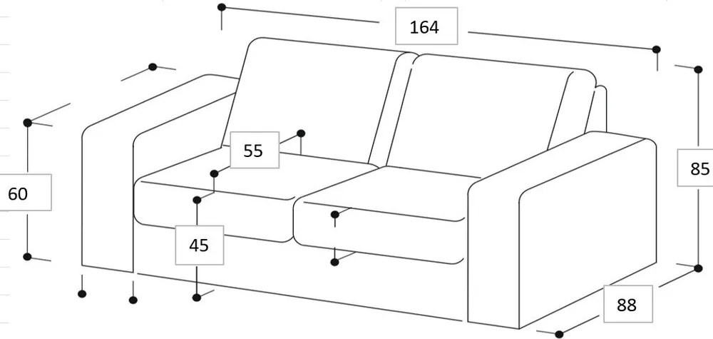 Białobeżowa sofa 164 cm Copenhagen – Scandic