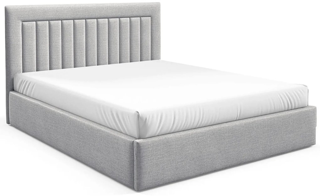 Jasnoszare łóżko tapicerowane z zagłówkiem 3 rozmiary D6-S94