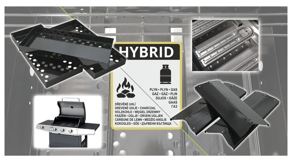 Cattara Grill HYBRID CORE gaz/węgiel drzewny, 126x 114 x 55 cm
