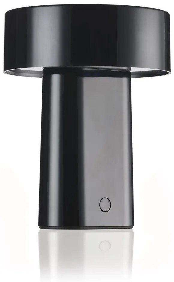 Czarna plastikowa lampa stołowa LED (wysokość 18 cm) Oblong – Zone