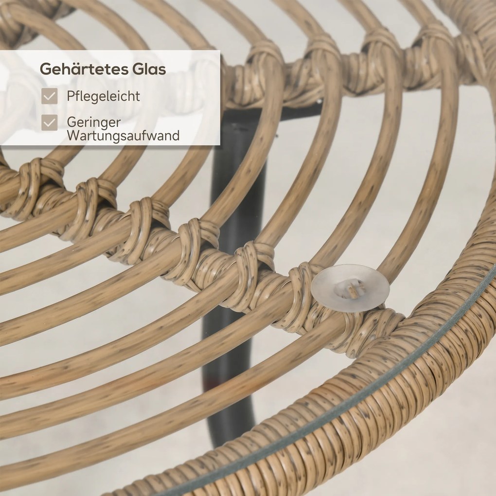 Outsunny 5-częściowy zestaw mebli ogrodowych z rattanu PE 46 cm x 60 cm x 89 cm
