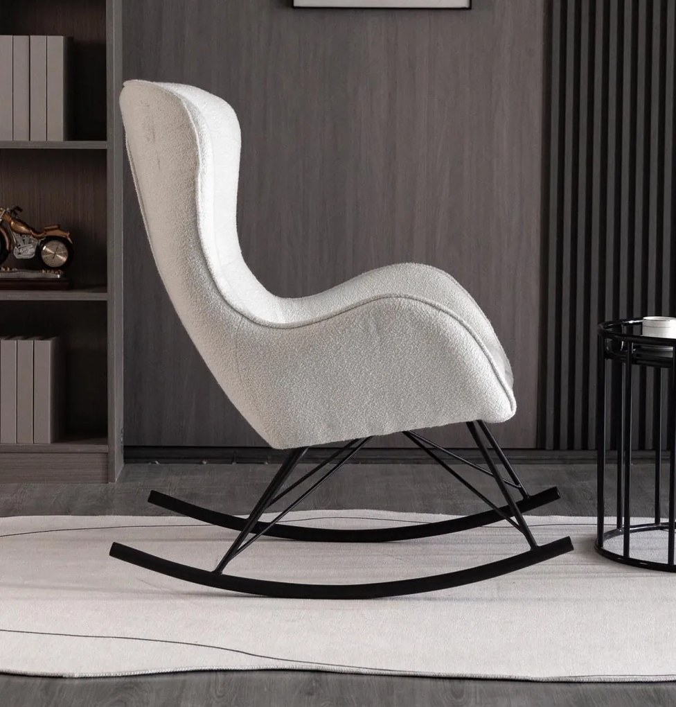 Nowoczesny fotel bujany na czarnych płozach Liberto 3