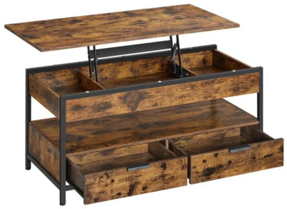 Vasagle Regulowany stół konferencyjny GASPAR, 50x100x(48-63)cm, brąz/czarna