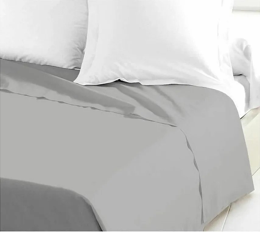 Płaska Prześcieradło 100% Bawełna 240x300 cm Jasnoszary OEKO-TEX Pralne w Pralce