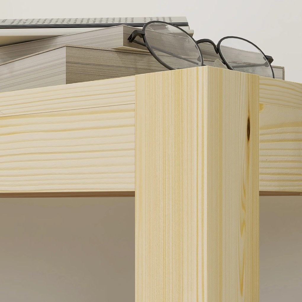 HOMCOM Drewniana ławka kuchenna 3-osobowa z drewna sosnowego 120x33x45 cm naturalny kolor | Aosom PL