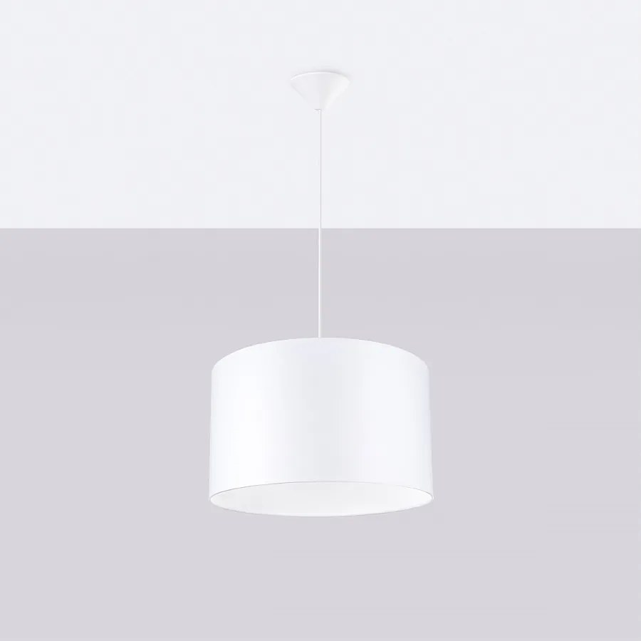 Lampy wiszące minimalistyczny Gloxo, tkanina/PCV - 1 źródło światła 4000K - L.40 x H.88 cm - biały