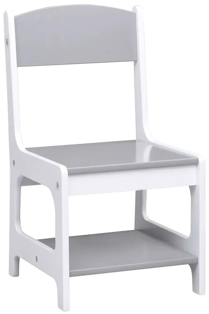 Szary wielofunkcyjny stolik z krzesłami dla dzieci F2-D90