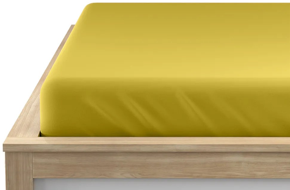 PrzytulneMieszkanie.pl Prześcieradło jersey EXCLUSIVE żółte 90 x 200 cm