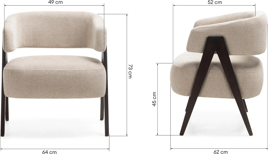 Promocja Beżowy designerski fotel MIZU II. jakość