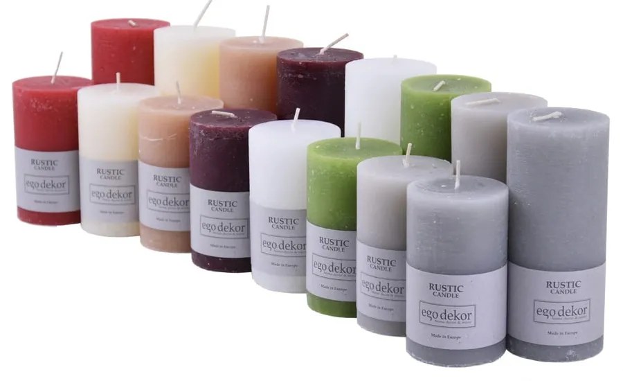 Szara świeczka Rustic candles by Ego dekor Rust, 58 h