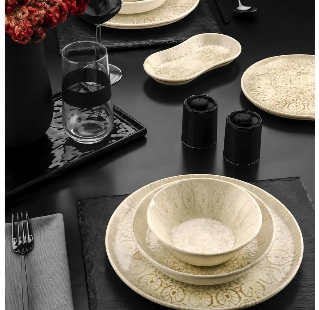 Zestaw obiadowy 27 części beżowy/porcelana