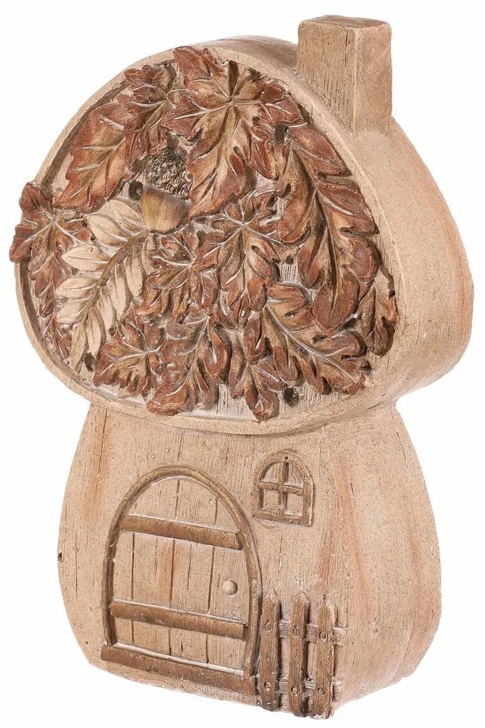 Jesienne dekoracje Domek grzybowy z oświetleniem,24 x 10 x 32 cm, magnez, imitacja drewna