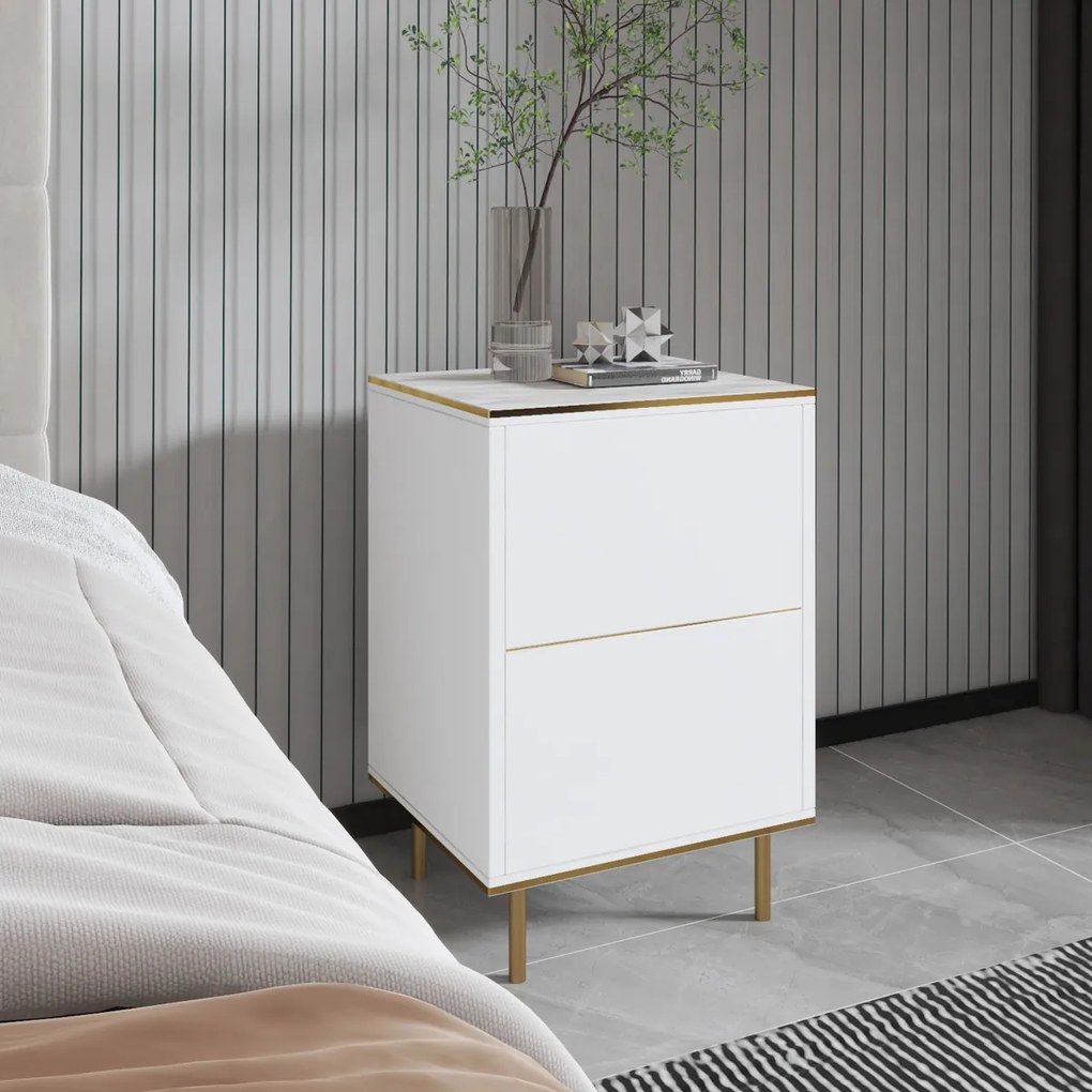 Stolik nocny Imaj Marble White