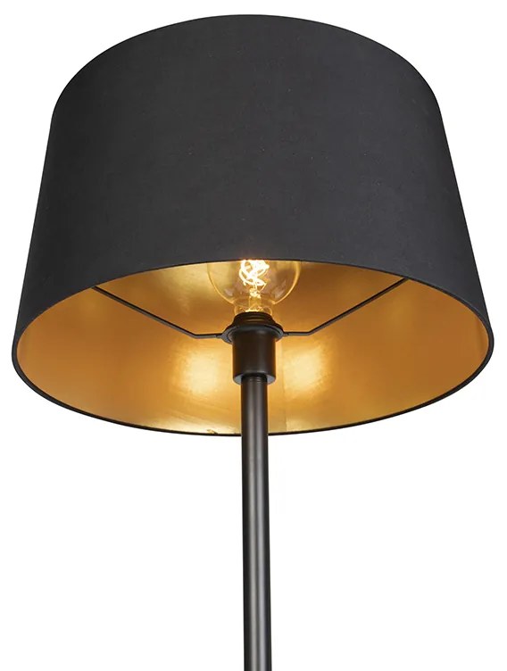 Nowoczesna lampa stojąca czarna z czarnym kloszem 45 cm - Simplo Nowoczesny Oswietlenie wewnetrzne