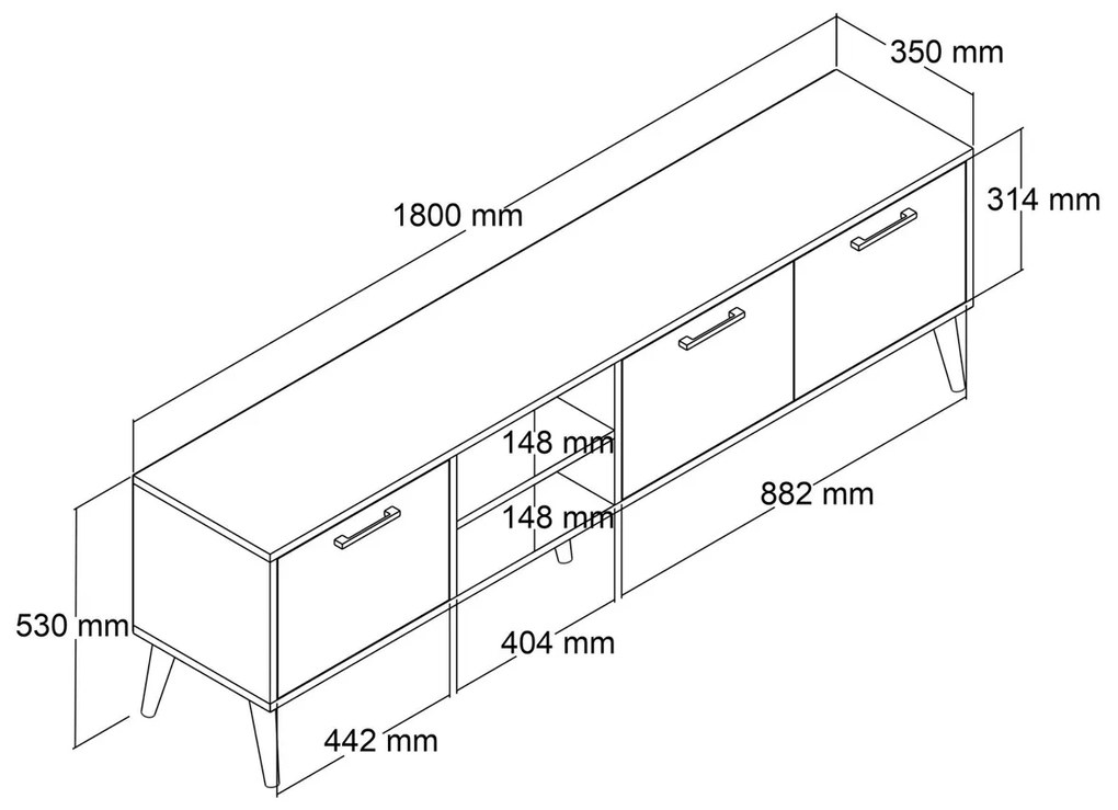 Stolik pod telewizor Exxen Dark