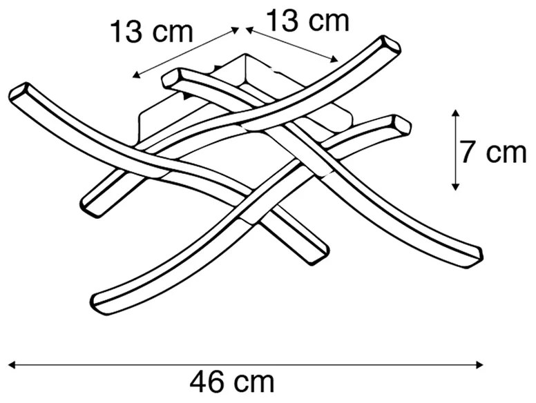 Designerski kwadratowy Plafon / Lampy sufitowe ze stali z wbudowanym LED - OndaDesignerski Oswietlenie wewnetrzne