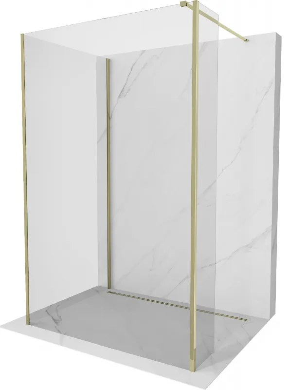 Mexen Kioto ścianka prysznicowa Walk-in 135 x 80 x 30 cm, transparent, złota - 800-135-080-221-50-00-030