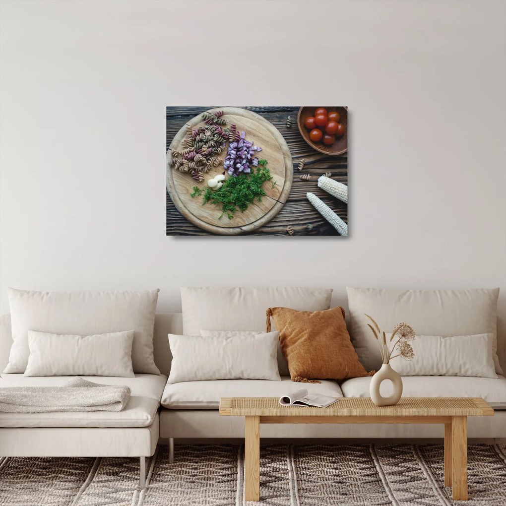 Obraz na szkle - Z deski kuchennej (70x50 cm)