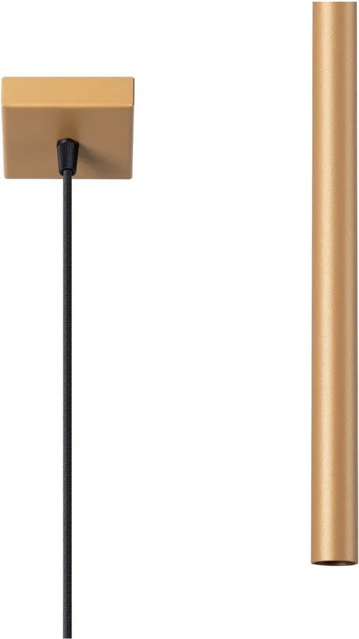 Metalowa lampa wisząca w kolorze złota Fideus – Sollux