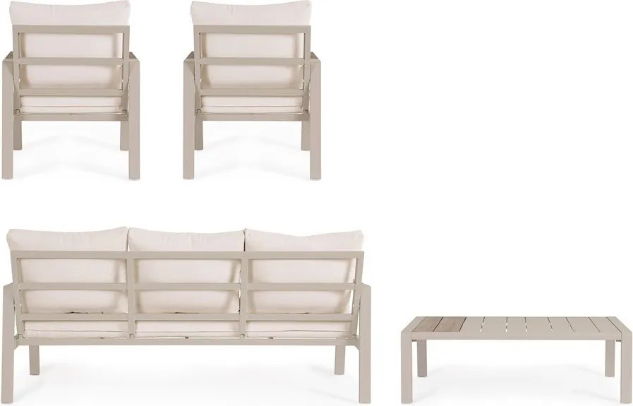 Beżowy aluminiowy zestaw mebli ogrodowych dla 5 osób Elna – Bizzotto