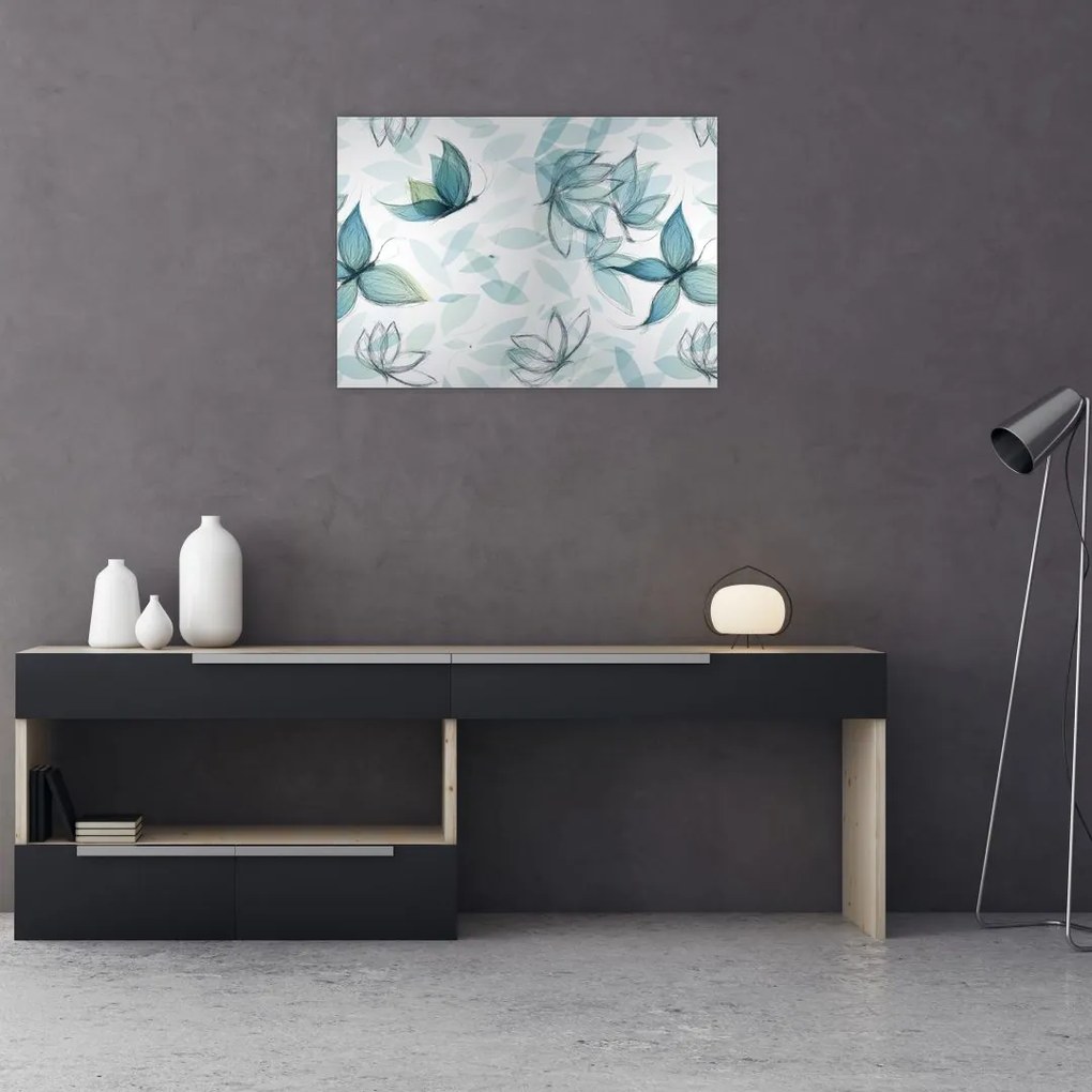 Obraz - Niebieskie motyle (70x50 cm)